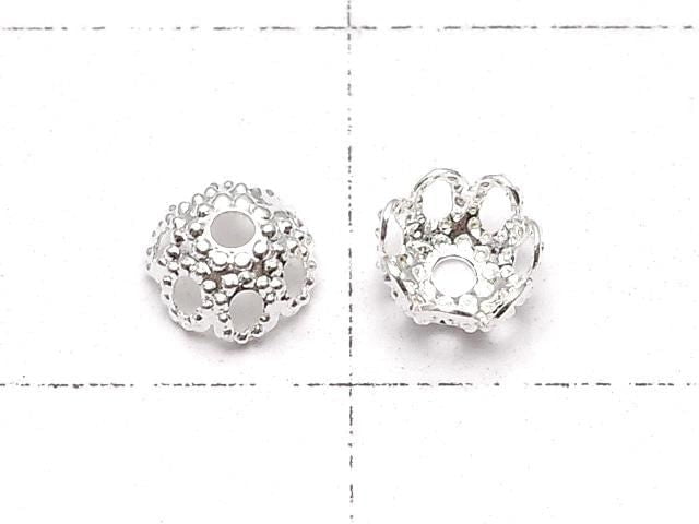 Metal parts bead cap 4x4x2mm silver color 10pcs