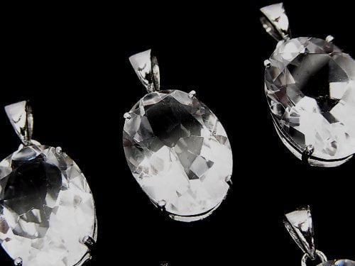 1 Stück 15,99 $! Hochwertiger Kristall AAA Oval facettiert 16 x 12 mm Anhänger Silber 925 1 Stück