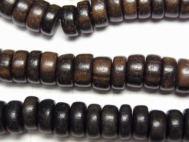 Ebenholz Rondelle 8x8x3mm halb oder 1 Strang Perlen (ca. 15 Zoll / 38 cm)