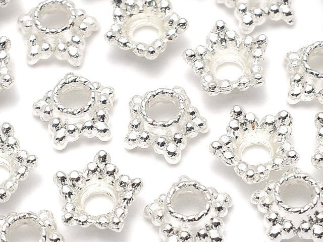 Metal parts bead cap 6x6x3mm silver color 10pcs