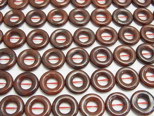 Poppy Jasper Coin (Donut) 18 x 18 x 4 mm half or 1 strand beads (aprx.15 inch / 37 cm)