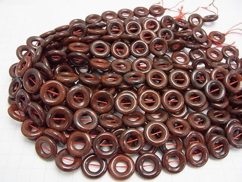 Poppy Jasper Coin (Donut) 18 x 18 x 4 mm half or 1 strand beads (aprx.15 inch / 37 cm)