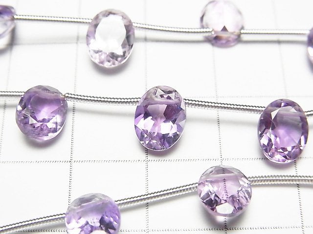 Hochwertiger rosa Amethyst AAA oval facettiert 9x7mm 1 Strang Perlen (10 Stück)