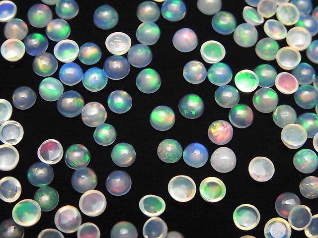 Hochwertiger äthiopischer Opal AAA runde Cabochon 3.5x3.5mm 10 Stück