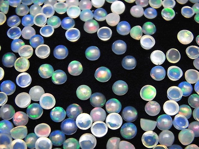 Hochwertiger äthiopischer Opal AAA runde Cabochon 4x4mm 10 Stück