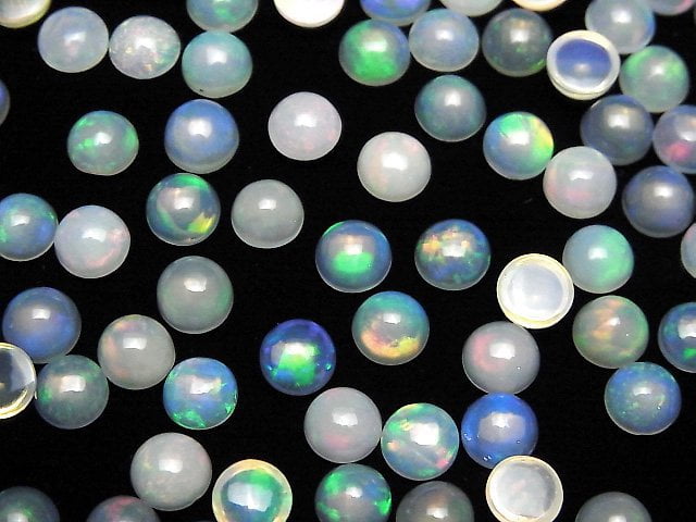 Hochwertiger äthiopischer Opal AAA runde Cabochon 6x6mm 5 Stück