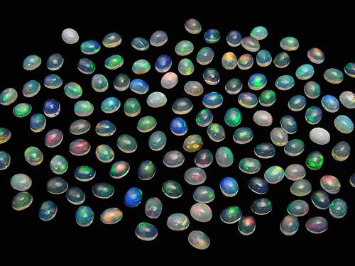 Hochwertiger äthiopischer Opal AAA ovale Cabochon 5x4mm 10 Stück