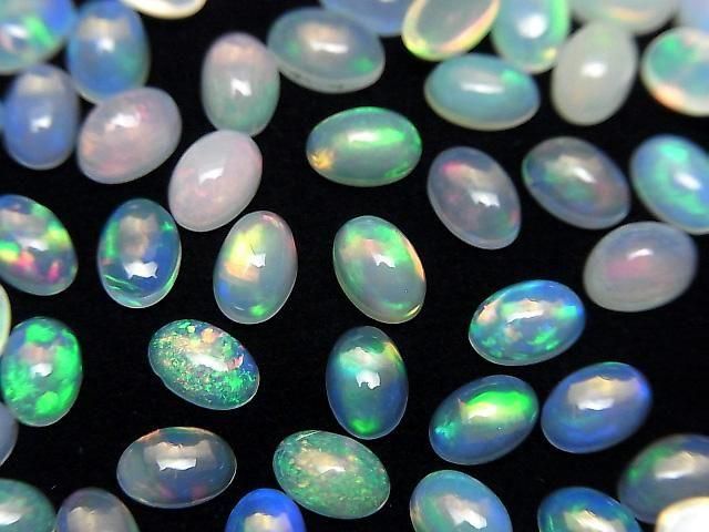 Hochwertiger äthiopischer Opal AAA ovaler Cabochon 6x4mm 5 Stück