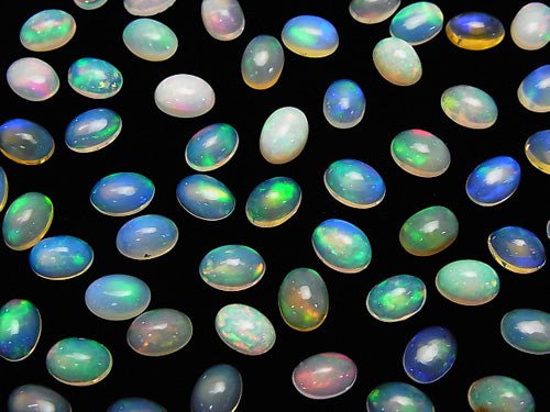 Hochwertiger äthiopischer Opal AAA ovaler Cabochon 7x5mm 5 Stück