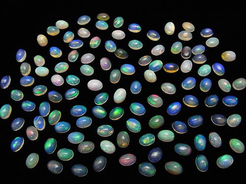 Hochwertiger äthiopischer Opal AAA ovaler Cabochon 7x5mm 5 Stück