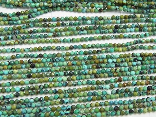 High Quality! 1strand $8.79! Turquoise AA Faceted Round 2mm 1strand beads (aprx.15inch/38cm)