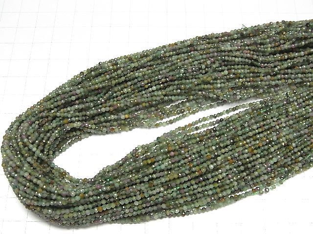 Hochwertig! Rubin Inzoisit facettierter Rund 2mm 1Strang Perlen (ca. 15 Zoll / 38 cm)