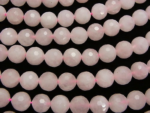 High Quality! Rose Quartz AA++ 128Faceted Round 10mm half or 1strand beads (aprx.15inch/37cm)