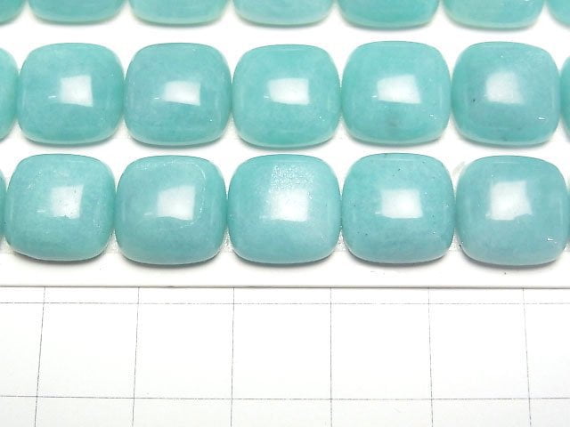 Peruanischer Amazonit AAA- quadratischer Cabochon 12x12mm 2Stück