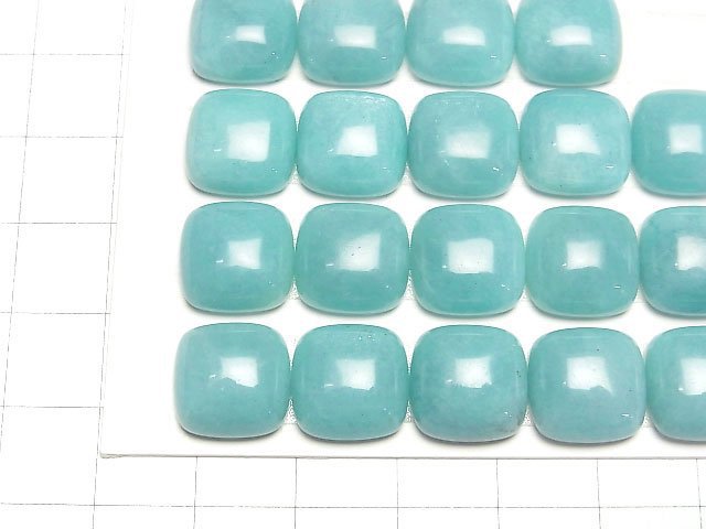 Peruanischer Amazonit AAA- quadratischer Cabochon 12x12mm 2Stück