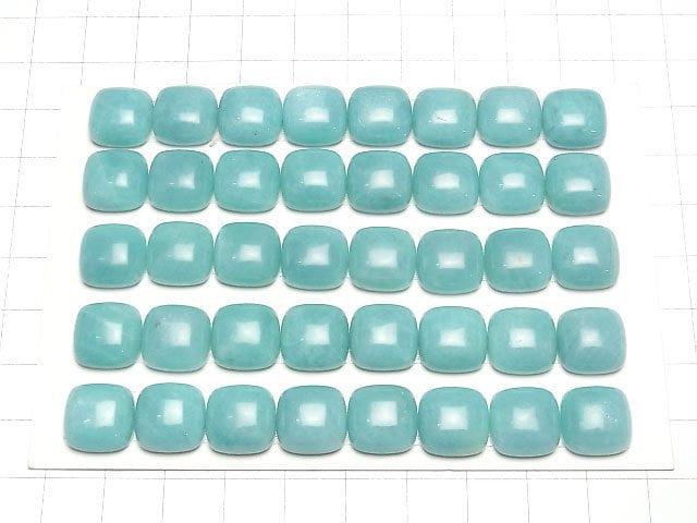 Peruanischer Amazonit AAA- quadratischer Cabochon 12x12mm 2Stück