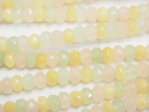Mixed Stone Faceted Button Rondelle 6x6x4mm half or 1strand beads (aprx.15inch/38cm)