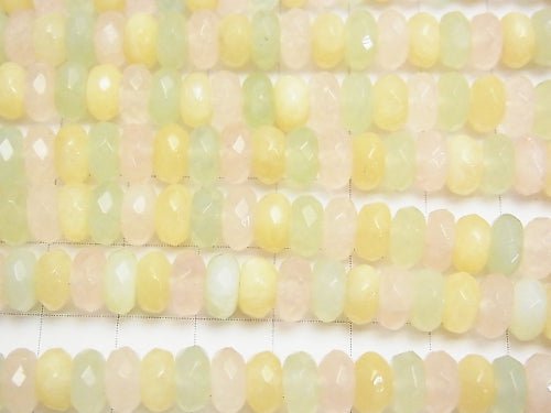 Mixed Stone Faceted Button Rondelle 8x8x4mm half or 1strand beads (aprx.15inch/38cm)