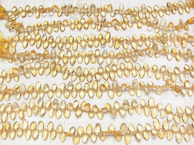 Hochwertiger Citrin AAA Marquise Facettierte Briolette halb oder 1strang Perlen (ca. 18 cm)