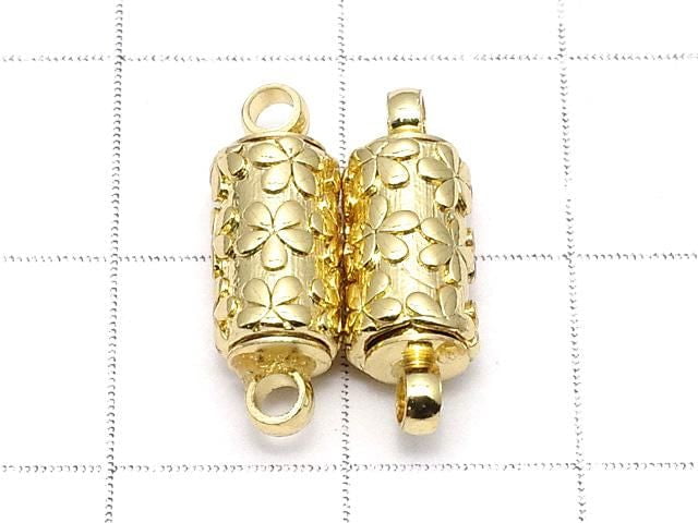 Metal Parts Clasp, Magnetic, 12x6x6mm, Gold, 2 pairs