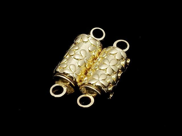 Metal Parts Clasp, Magnetic, 12x6x6mm, Gold, 2 pairs