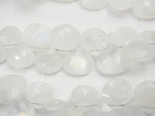 Hochwertiger Regenbogen-Mondstein AA++ Kastanien-facettierte Briolette 1Strang Perlen (ca. 7 Zoll / 17 cm)