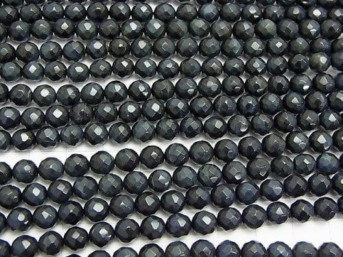 1strand $8.79! Natural color blue Tiger's Eye AA + 64 Faceted Round 6 mm 1strand beads (aprx.15 inch / 38 cm)