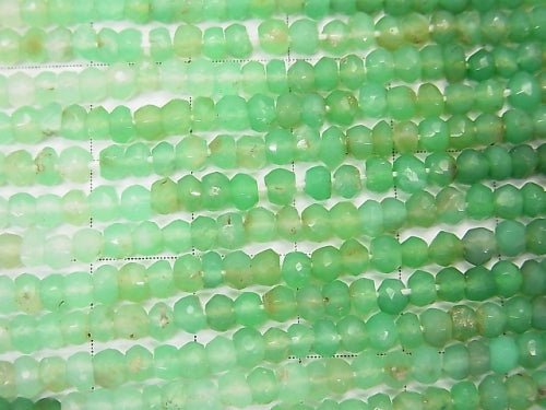 Chrysopras AA facettierte Knopf-Rondelle Farbverlauf 1Strang Perlen (ca. 12 Zoll / 30 cm)