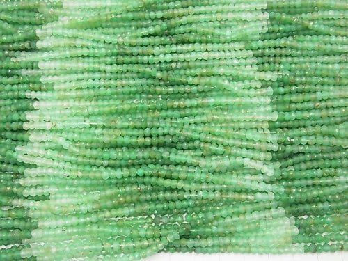 Chrysopras AA facettierte Knopf-Rondelle Farbverlauf 1Strang Perlen (ca. 12 Zoll / 30 cm)