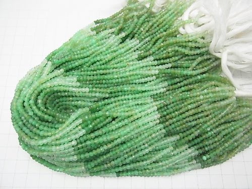 Chrysopras AA facettierte Knopf-Rondelle Farbverlauf 1Strang Perlen (ca. 12 Zoll / 30 cm)