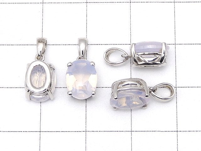Hochwertiger Scorolit AAA Oval Facettiert Anhänger 9x7mm Silber925