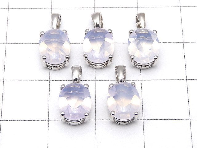 Hochwertiger Scorolit AAA Oval Facettiert Anhänger 9x7mm Silber925