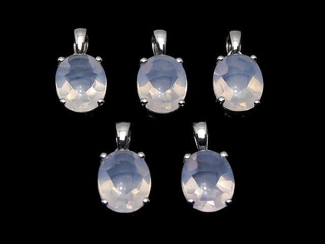 Hochwertiger Scorolit AAA Oval Facettiert Anhänger 9x7mm Silber925