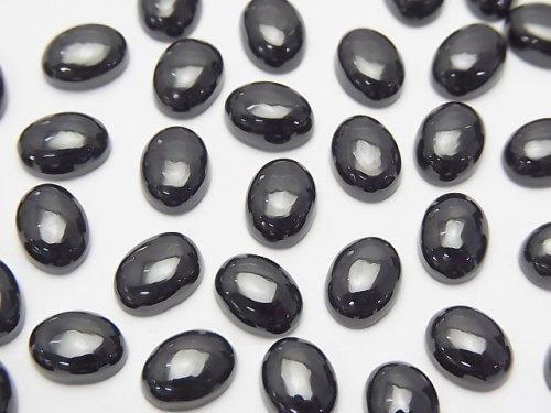 Schwarzer Spinell AAA ovaler Cabochon 8x6mm 5 Stück