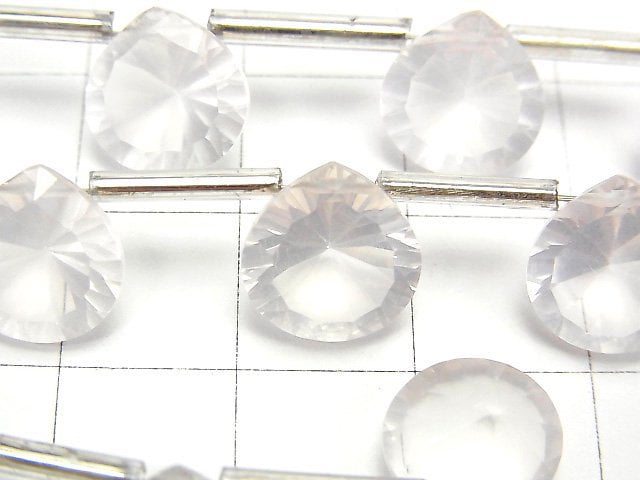 Hochwertiger madagassischer Rosenquarz AAA Kastanien-facettierter Schnitt 10x10mm halb oder 1 Strang (10 Stück)