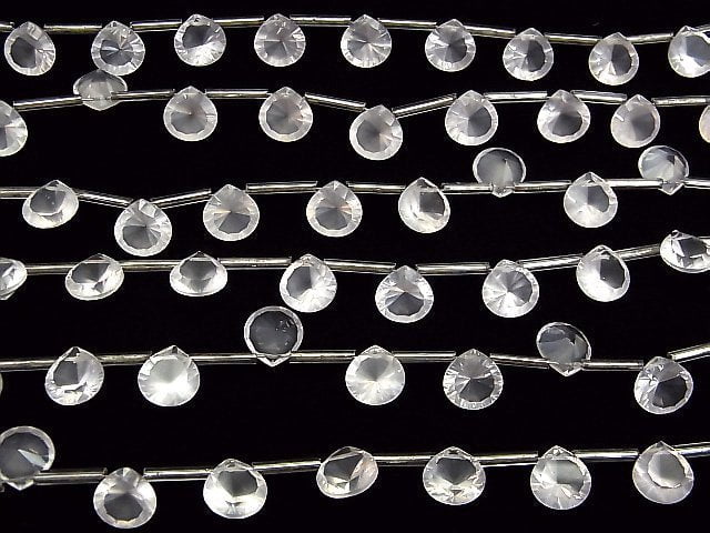 Hochwertiger madagassischer Rosenquarz AAA Kastanien-facettierter Schnitt 10x10mm halb oder 1 Strang (10 Stück)