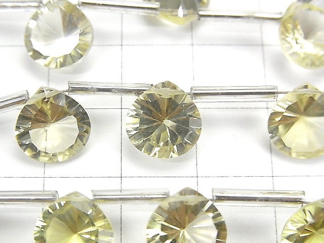Hochwertiger Zitronenquarz AAA Kastanien-facettierter Schnitt 10x10mm halb oder 1 Strang Perlen (10 Stück)