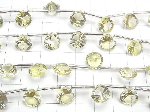 Hochwertiger Zitronenquarz AAA Kastanien-facettierter Schnitt 10x10mm halb oder 1 Strang Perlen (10 Stück)
