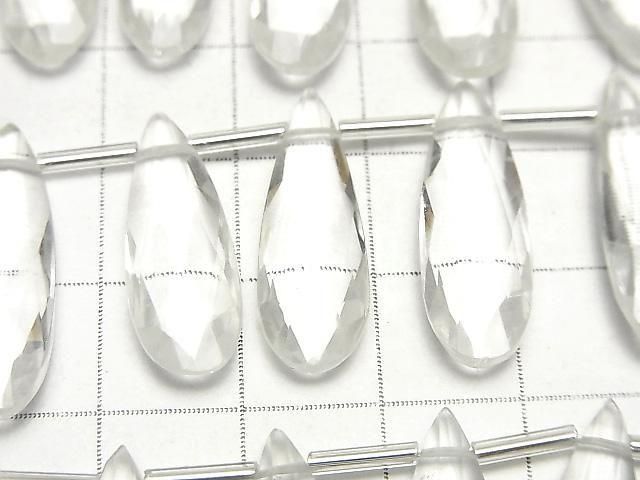 Hochwertiger Kristall AAA birnenförmiger facettierter Briolette 24x8mm halb oder 1 Strang (8 Stück)