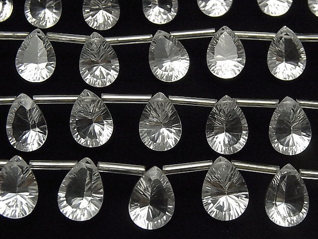 Hochwertiger Kristall AAA Birnenform Konkavschliff 14 x 10 mm halb oder 1Strang (10 Stück)