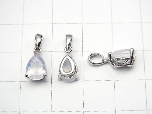 High Quality Scorolite AAA Pear shape Faceted Pendant 9x6mm Silver925