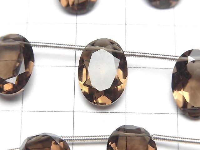 Hochwertiger Rauchquarz AAA Oval Facettiert 14x10mm halbe oder 1Strang Perlen (8Stk)