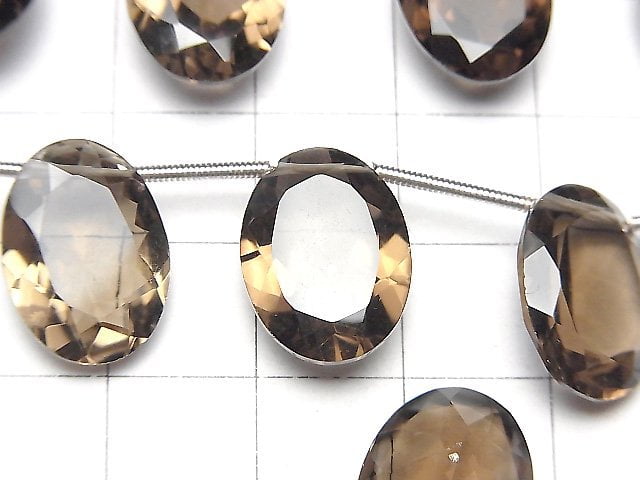 Hochwertiger Rauchquarz AAA Oval Facettiert 16x12mm halbe oder 1Strang Perlen (8Stk)