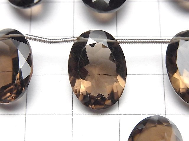 Hochwertiger Rauchquarz AAA Oval Facettiert 18x13mm halbe oder 1Strang Perlen (8Stk)