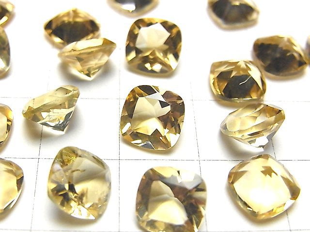 Hochwertiger Citrin AAA Lose Stein Quadrat Facettiert 8x8mm 4Stk