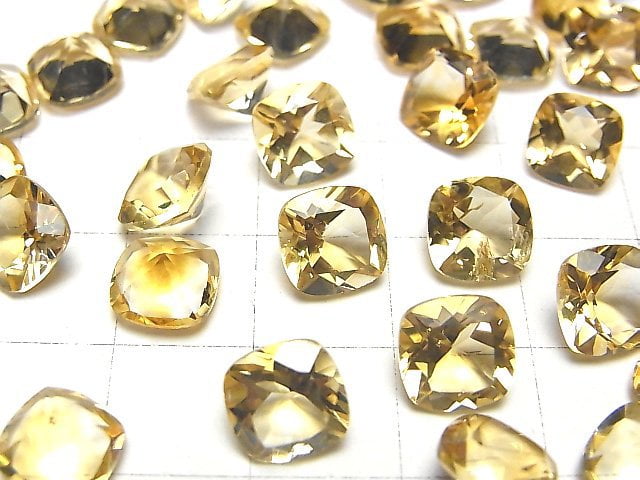 Hochwertiger Citrin AAA Lose Stein Quadrat Facettiert 8x8mm 4Stk