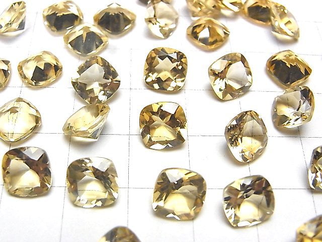 Hochwertiger Citrin AAA Lose Stein Quadrat Facettiert 8x8mm 4Stk