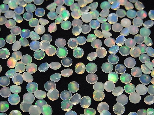 Hohe Qualität Äthiopischer Opal AAA unbohrter runder facettierter 4x4mm 10 Stück