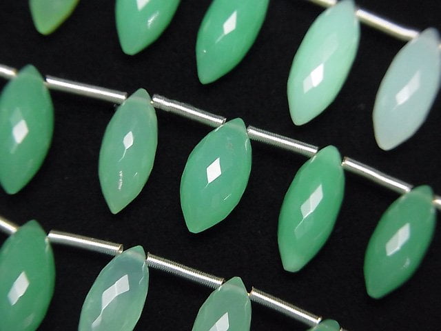 Chrysoprase, Faceted Briolette, Marquise, Rice Gemstone Beads
