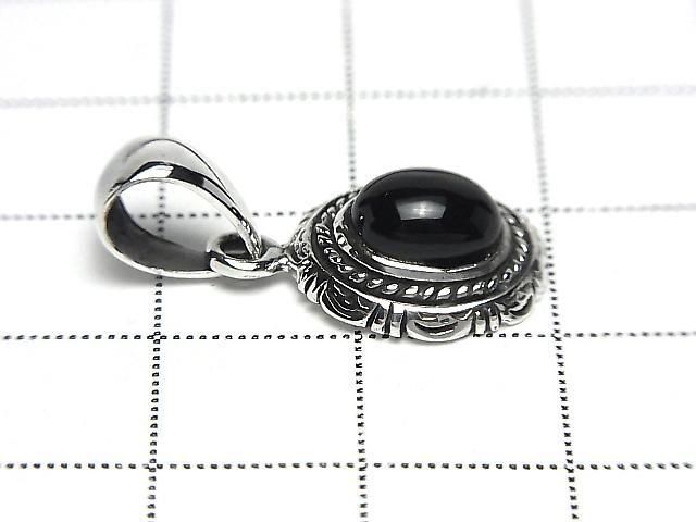 Onyx Oval Pendant 18x12x5.5mm Silver925 1pc